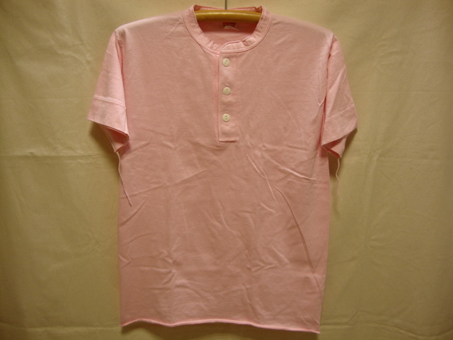 価格￥3.740- ヘルスニット【Healthknit】906S ヘンリーネック Tシャツ-半袖☆color【Light pink】size【L】U.S.A綿/正規新品_画像1