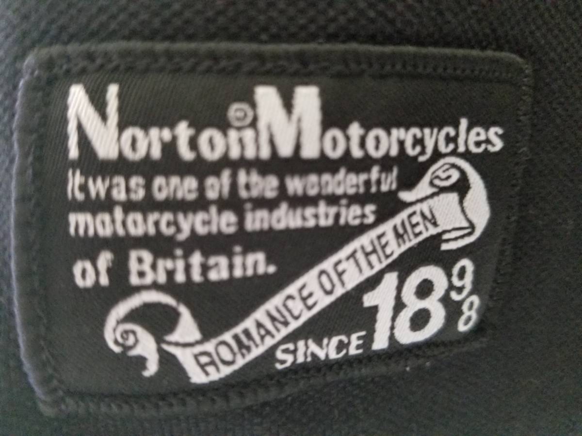 希少☆レア☆Norton☆ノートン☆Motorcycles☆モーターサイクル☆半袖☆ポロシャツ☆M① 検）Tシャツ アメカジ バイカー ロッカー バイク 