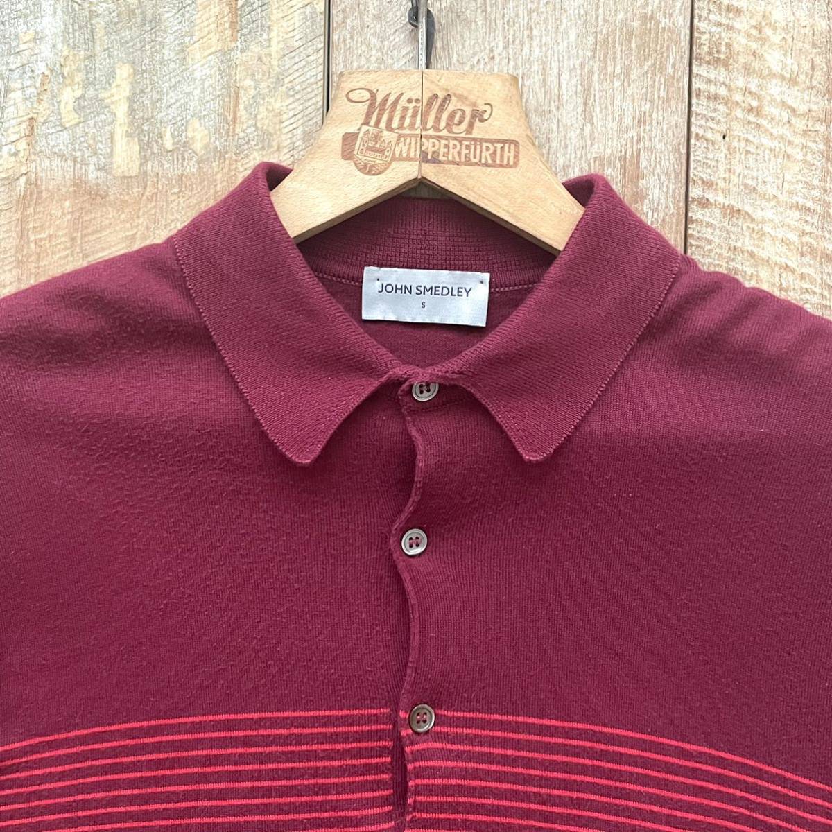 美品】JOHN SMEDLEY ジョンスメドレー 春夏 コットン ニット