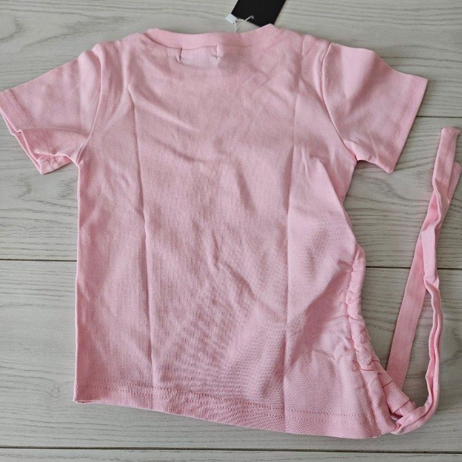 アーバンチェリー  韓国子供服 セットアップ　半袖　ハーフパンツ　ピンク　ホワイト　110㎝　女の子　ワイドパンツ