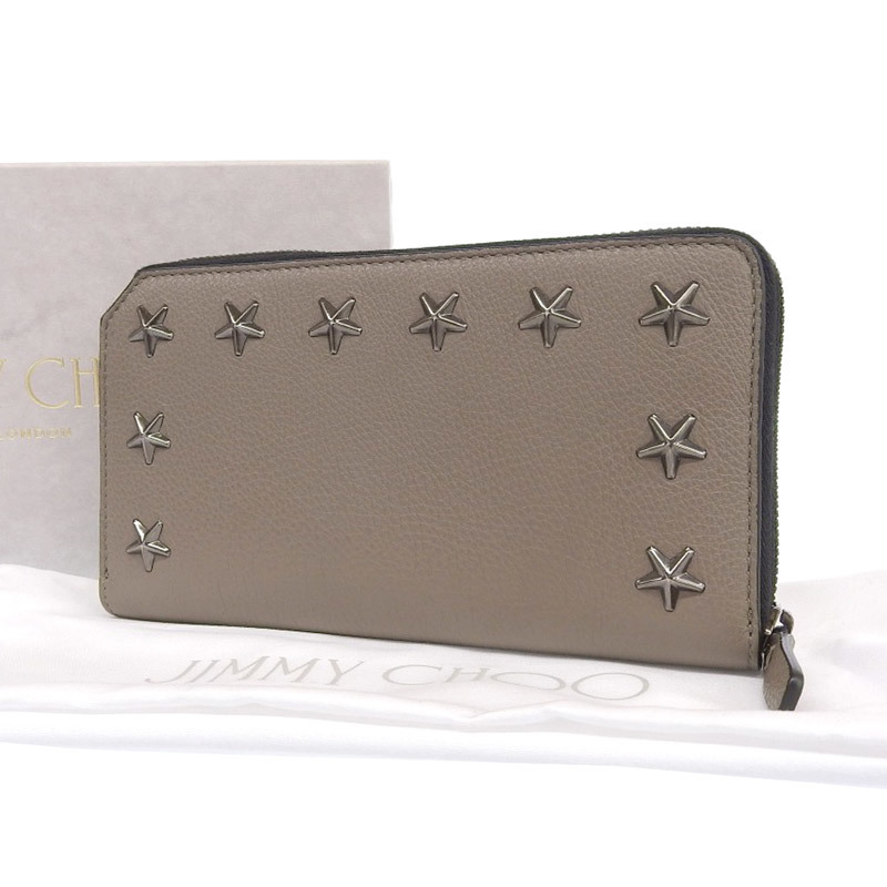 ジミーチュウ JIMMY CHOO ラウンドファスナー 長財布 スタースタッズ