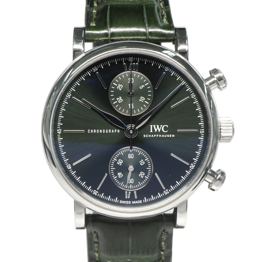 [ Nagoya ]IWC Portofino * хронограф 39 IW391405 SS кожа зеленый самозаводящиеся часы мужские наручные часы мужчина 