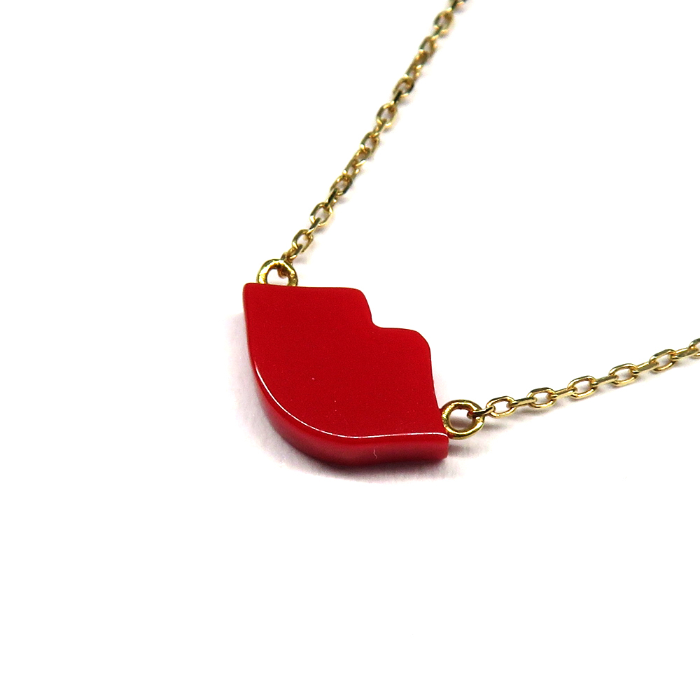 [ Nagoya ] Ahkah necklace pendant Kiss mi- rose . motif K18YG jewelry accessory washing ending beautiful goods 