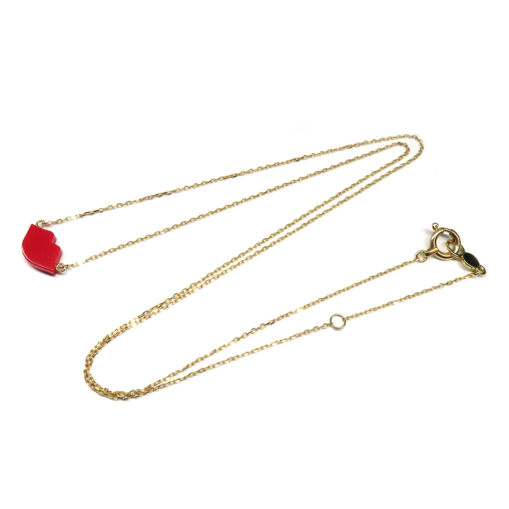 [ Nagoya ] Ahkah necklace pendant Kiss mi- rose . motif K18YG jewelry accessory washing ending beautiful goods 