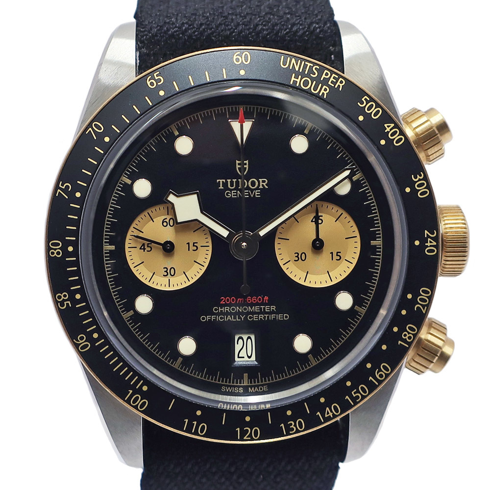 【栄】チューダー チュードル ブラックベイクロノ S&G 79363N SS YG ブラック ゴールド 自動巻 メンズ 腕時計 2021年 男