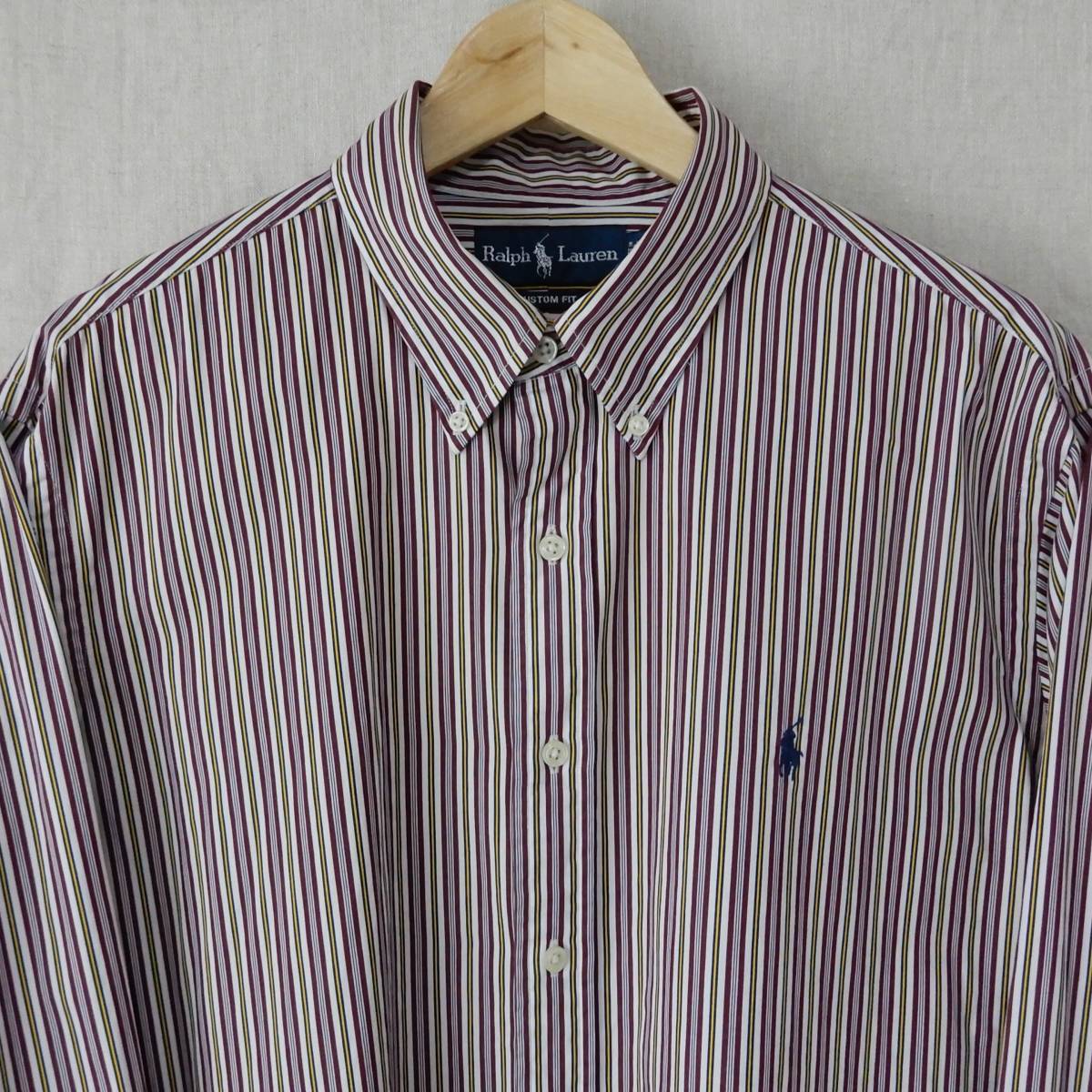 Ralph Lauren CUSTOM FIT Shirts XL SHIRT23109 ラルフローレン カスタムフィット ボタンダウンシャツ_画像3