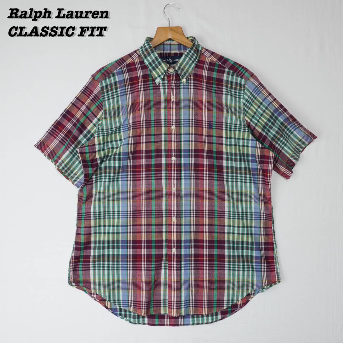 Ralph Lauren CLASSIC FIT Shirts L SHIRT23111 ラルフローレン クラシックフィット マドラスチェック インドマドラス ボタンダウンシャツ_画像1
