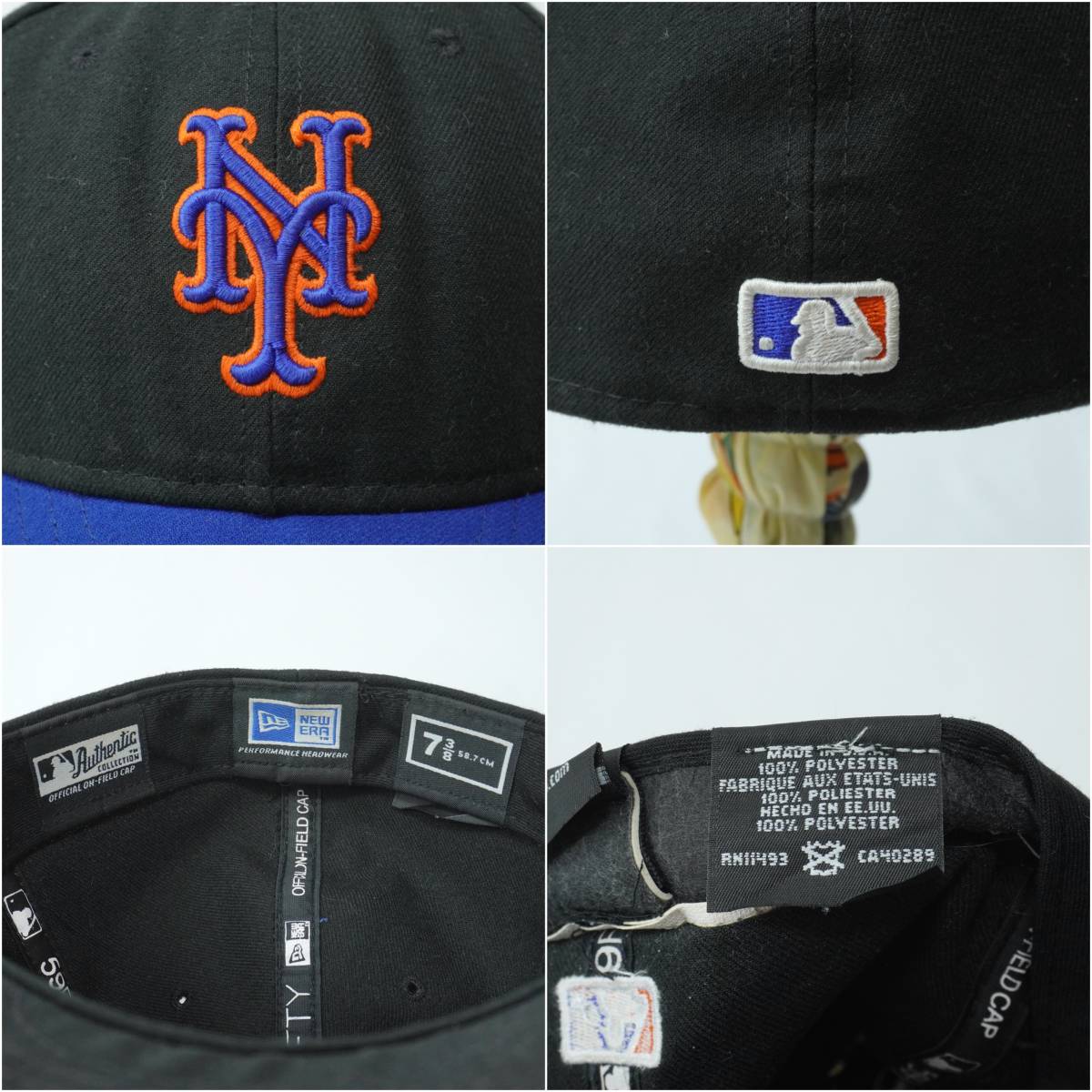 NEW ERA Cap NEW YORK METS Made in USA Size7 3/8 ニューエラ ニューヨークメッツ オンフィールドキャップ アメリカ製 ベースボールの画像9