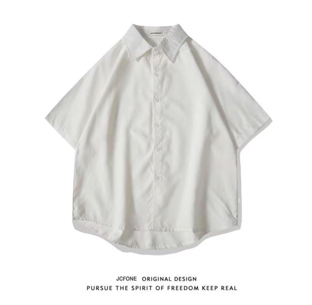 シンプル 半袖 シャツ Mサイズ ダークグレー ユニセックス 男女兼用 新品 2
