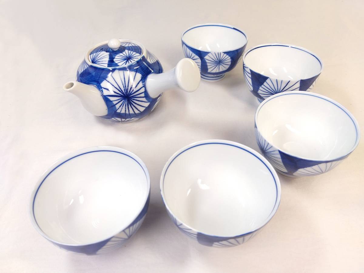 【壽】手絵茶器 茶器揃 ６点セット/組 *作者銘あり●日本製 新品 煎茶道具 茶道具 No58_画像1