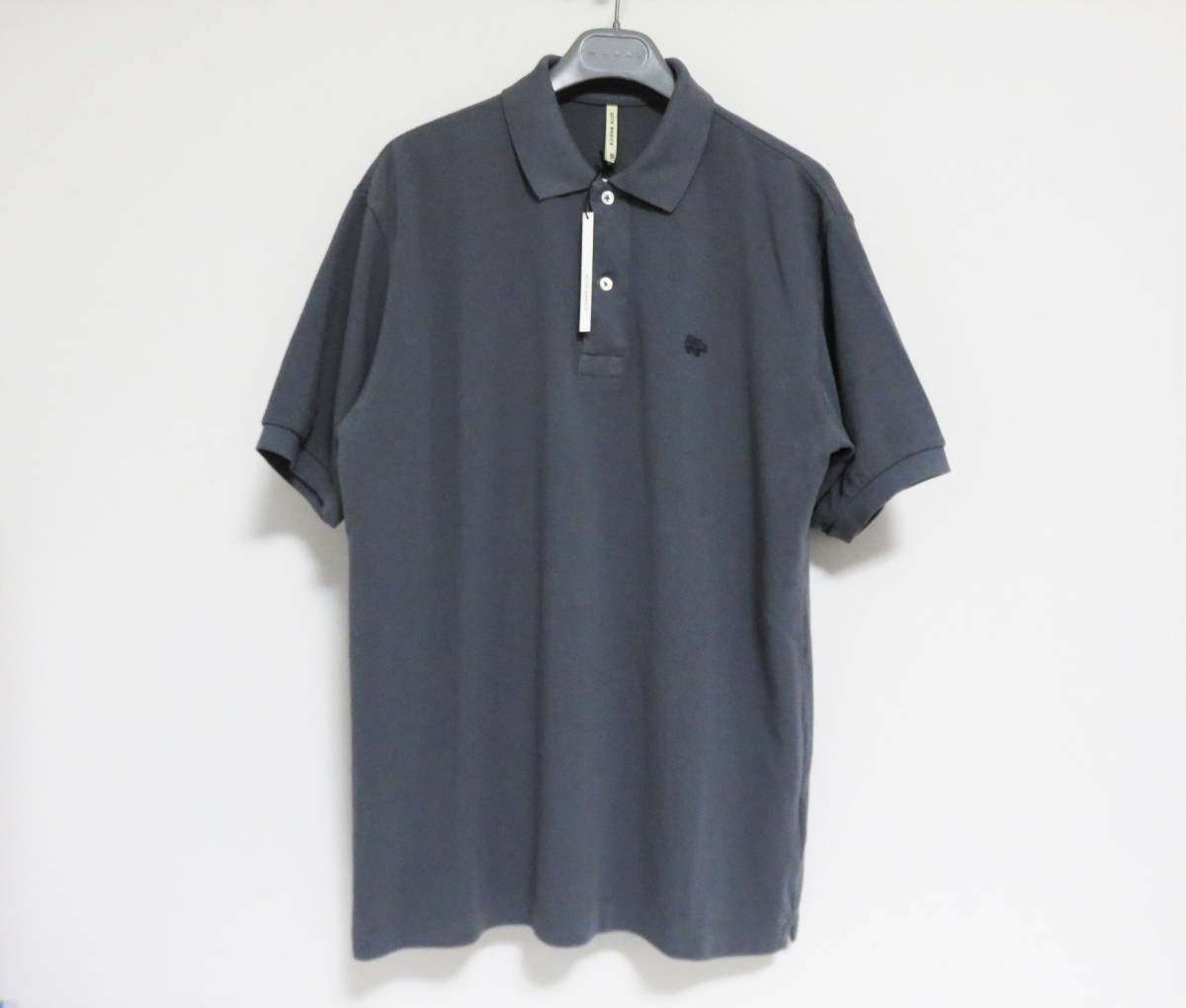 送料無料 定価1.7万 新品 SCYE BASICS Cotton Pique Polo Shirt 38 グレー 日本製 サイ ベーシックス ポロシャツ_画像1