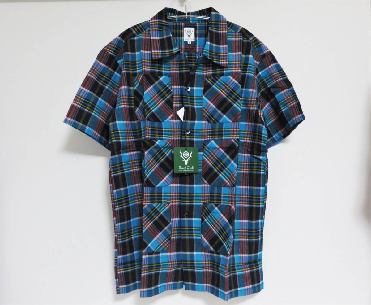 世界的に 送料無料 新品 S2W8 サウスツーウエストエイト シャツ 半袖 マドラスチェック S Shirt Pocket 6 S/S West8 South2 S2W8