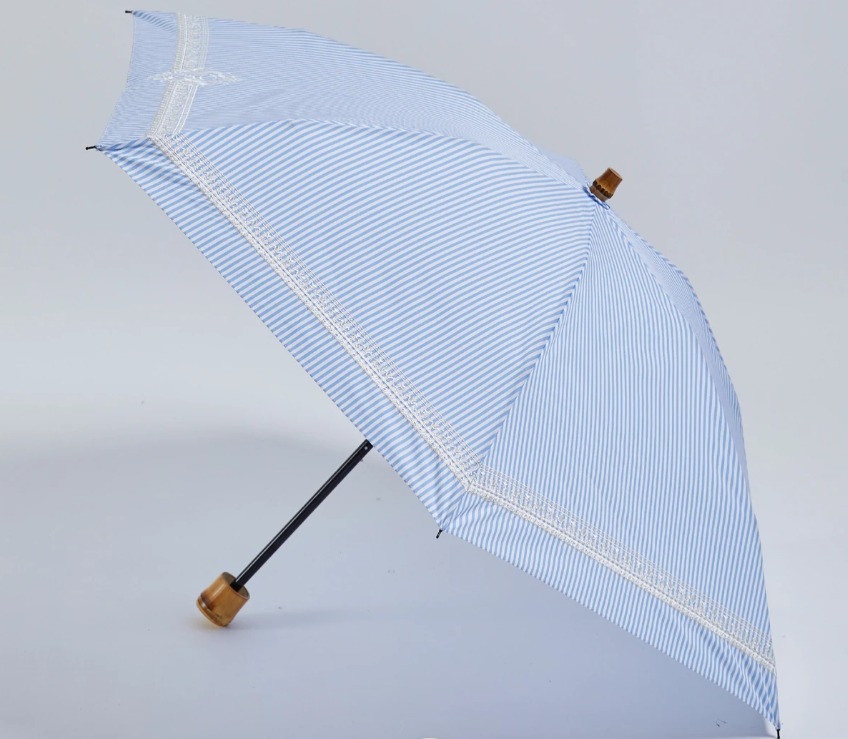  бесплатная доставка обычная цена 1.7 десять тысяч новый товар manipuri. дождь двоякое применение складной зонт UV cut полоса вышивка голубой сделано в Японии manipli зонт от солнца зонт от дождя складной kasa
