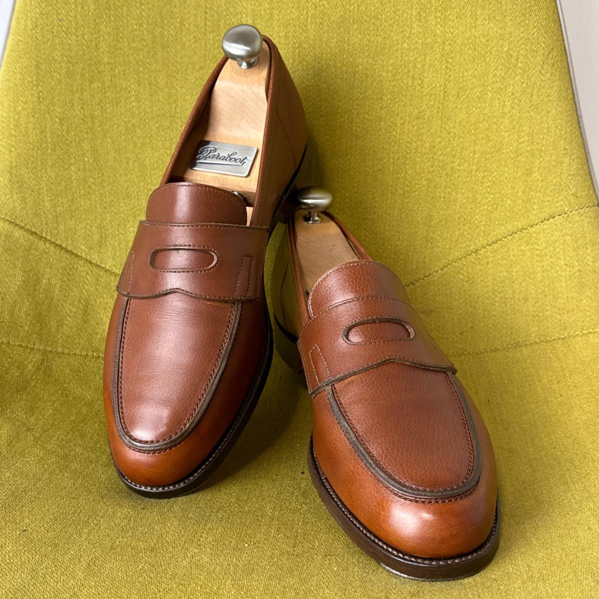 JOHN LOBB PARIS ジョンロブ RIO リオ 旧ロゴ コインローファー 6.5E 英国製 24.5 25.0相当 ロペスアンライニング仕様 クロケットメイド_画像1