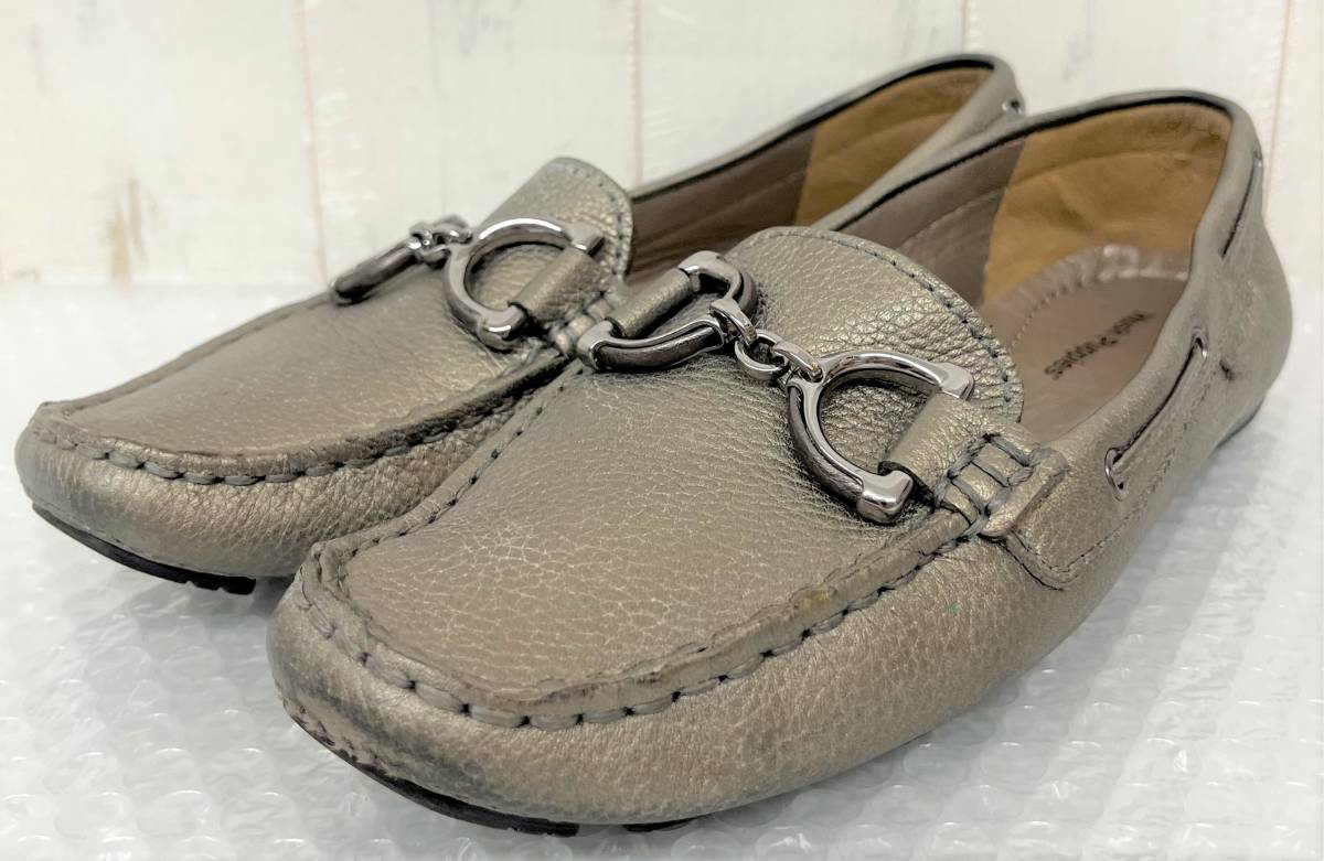 HUSH PUPPIES is shupapi-* driving shoes Loafer sneakers USA 6M size(23cm) * gun metallic series Schic adult on goods 