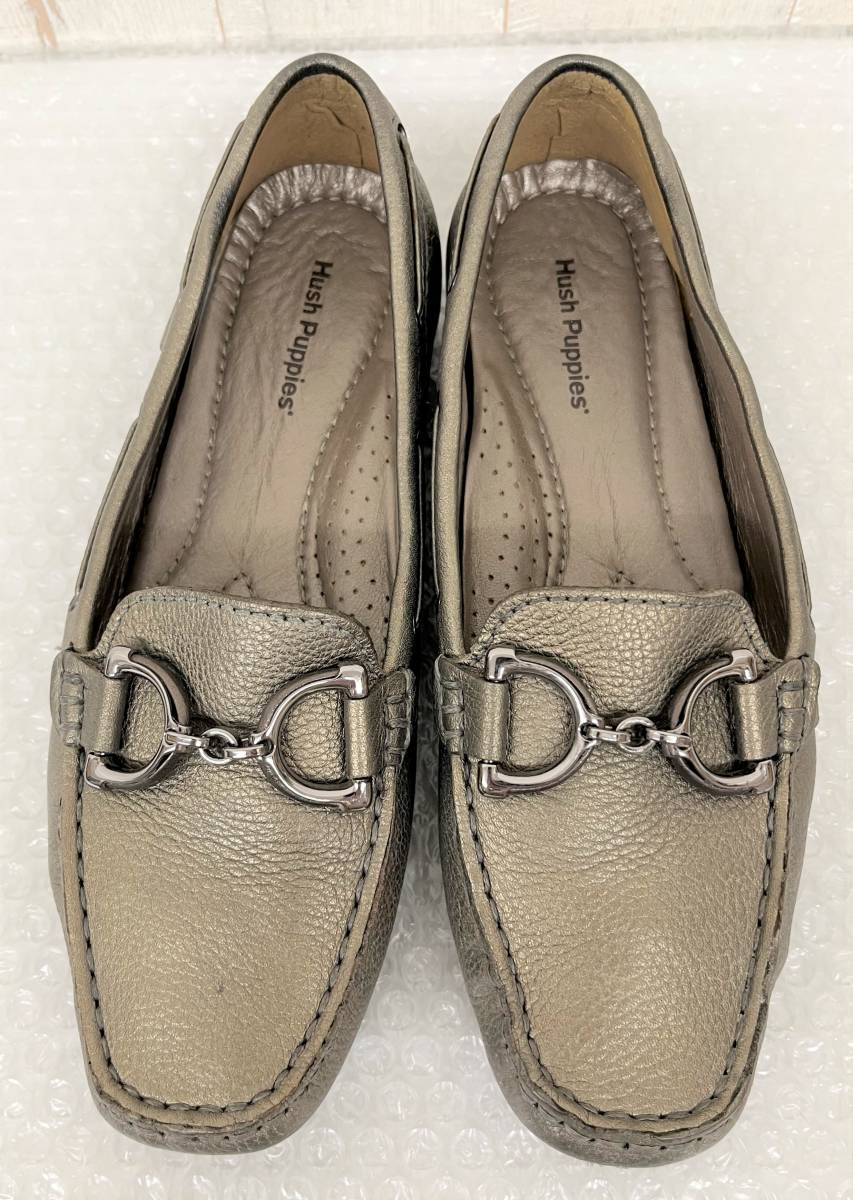 HUSH PUPPIES is shupapi-* driving shoes Loafer sneakers USA 6M size(23cm) * gun metallic series Schic adult on goods 