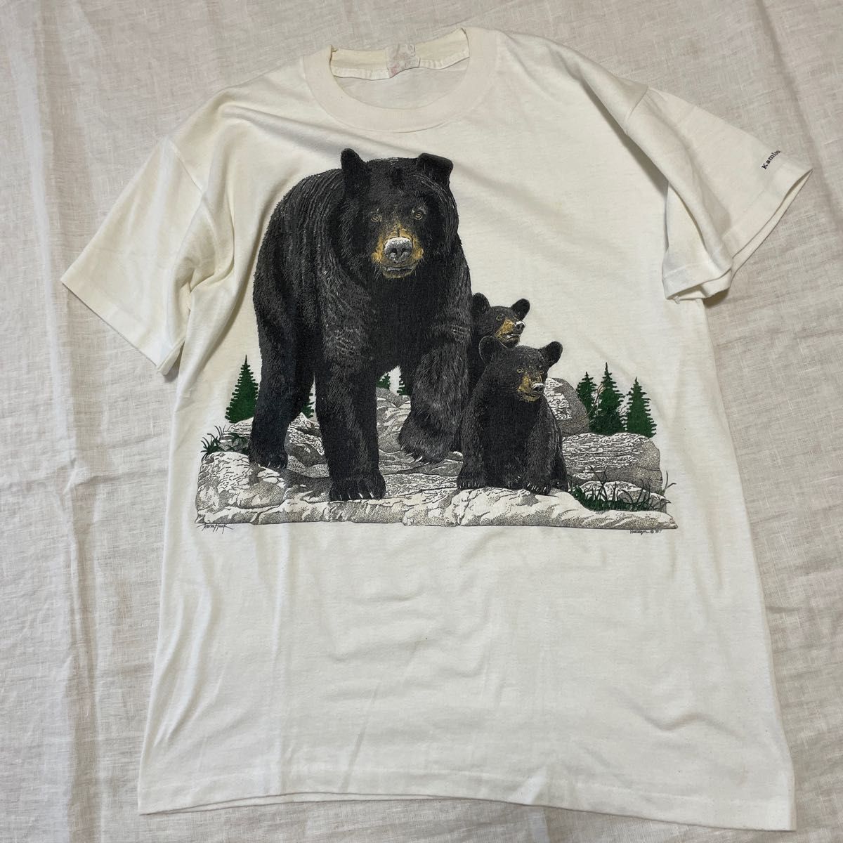80's ヴィンテージ 熊 BEARプリント tシャツ アニマルtee