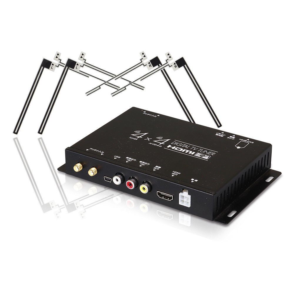MAXWIN 車載用地上波デジタルチューナー 4×4アンテナ HDMI出力 自動チャンネルサーチ フルセグ/ワンセグスピード切替 12/24V対応 FT44G_画像1