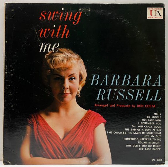 レアな美盤!! MONO 米オリジナル BARBARA RUSSELL Swing With Me ('60 United) 宝石のような声と形容されたバーバラ・ラッセル
