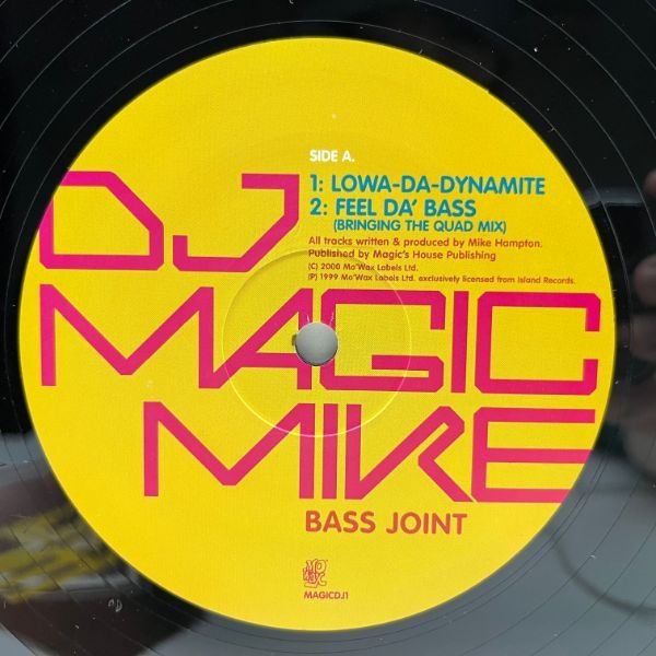 【カットアップ冴えまくりブレイクビーツ古典】良好品!! 12インチ UKプレス DJ MAGIC MIKE Bass Joint ('00 Mo Wax) マイアミ・ベース_画像3