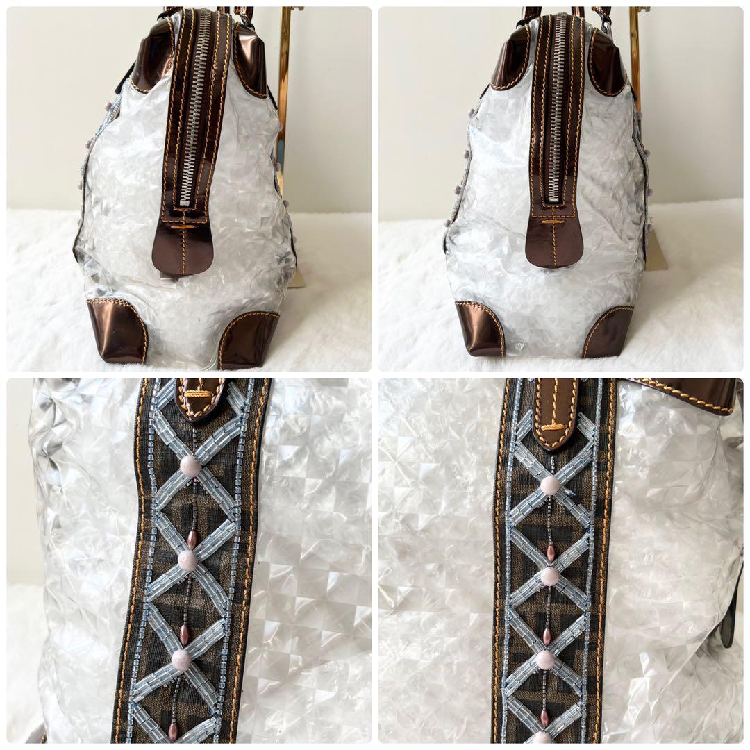 FENDI フェンディ クリア ビニール ハンドバッグ ボストンバッグ