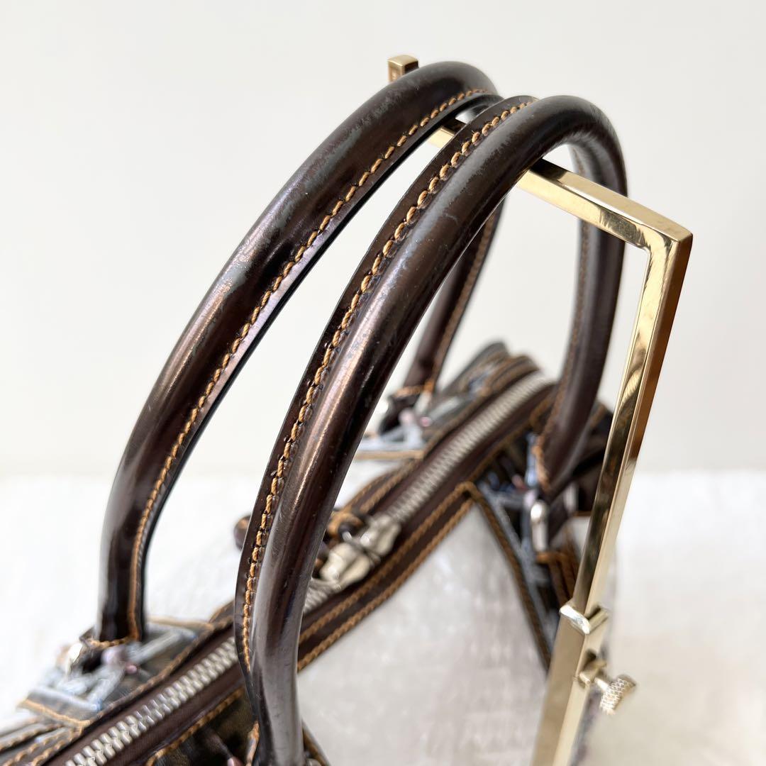 FENDI フェンディ クリア ビニール ハンドバッグ ボストンバッグ ズッカ