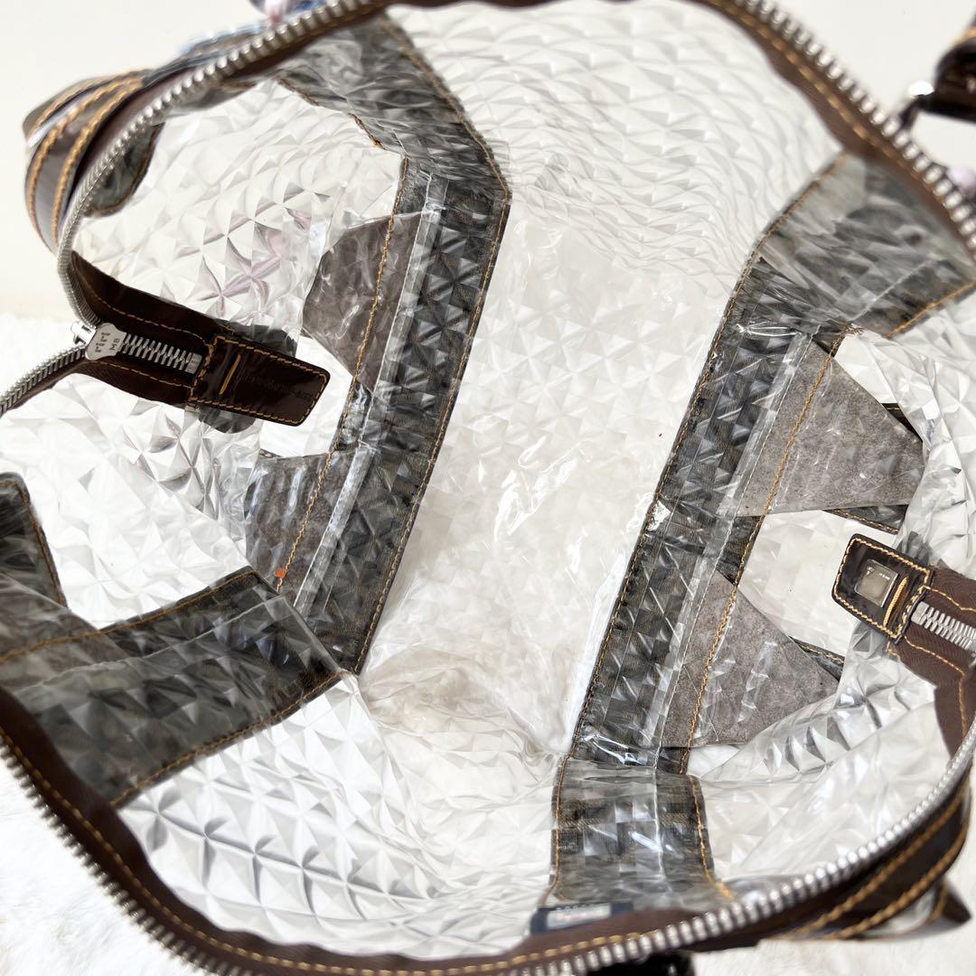 FENDI フェンディ クリア ビニール ハンドバッグ ボストンバッグ ズッカ