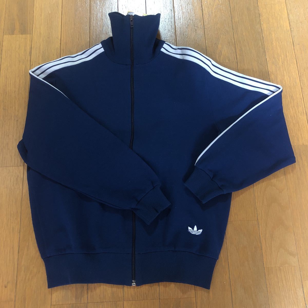 最新作 超美品 ネイビーadidas (165 サイズ2 YKK 70s ビンテージ