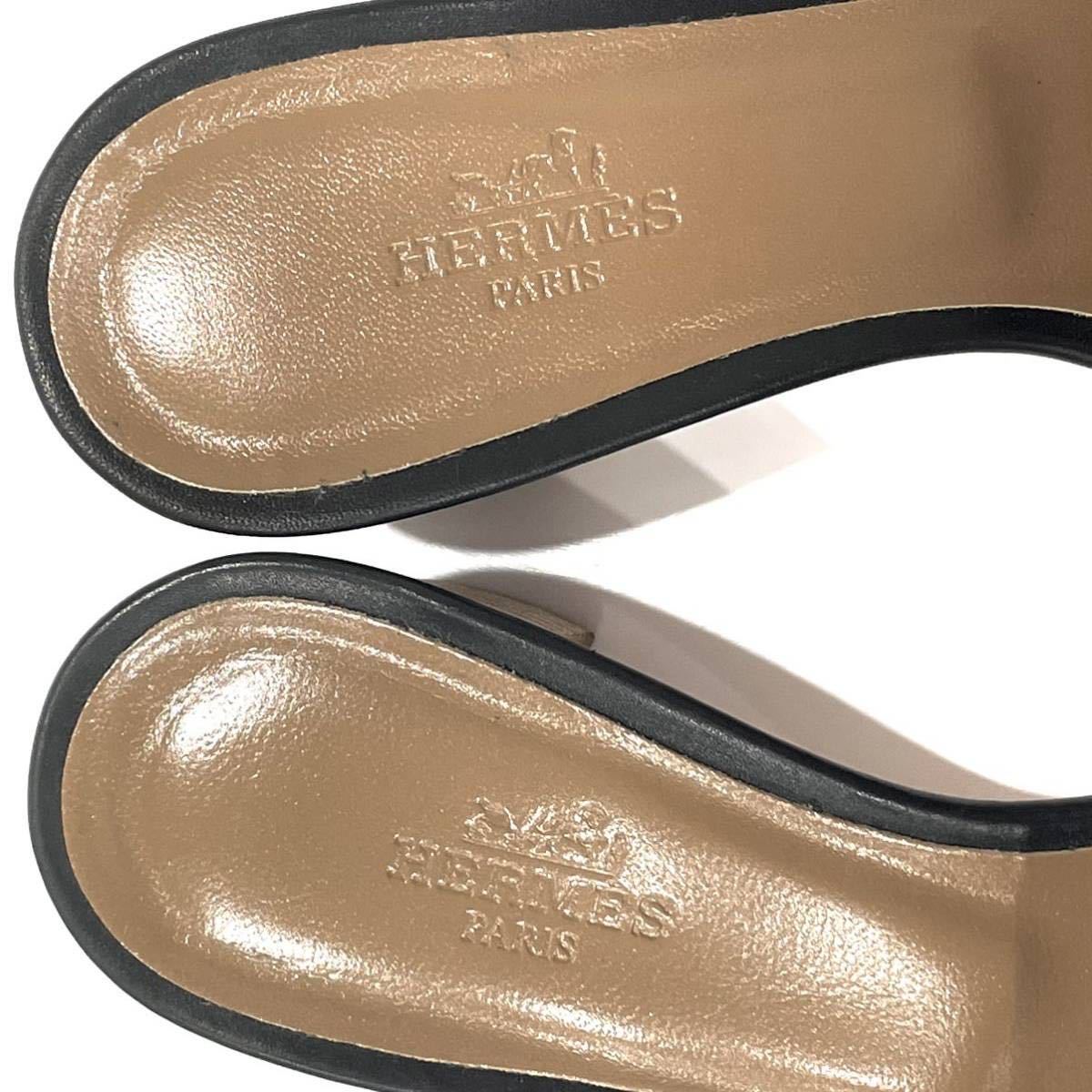 美品 HERMES エルメス サンダル オアジス Hマーク レザー 美品 HERMES エルメス サンダル オアジス Hマーク レザー