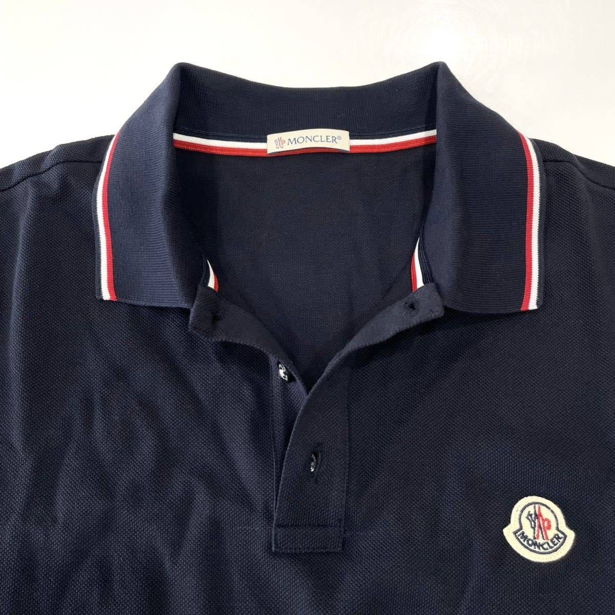 未使用 国内正規品 MONCLER モンクレール MAGLIA POLO MANICA CORTA マリア マニカ クルト ポロシャツ G10918A70300 84556 メンズMネイビー_画像3