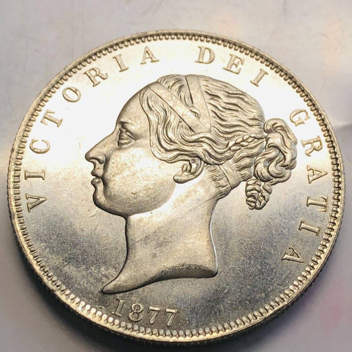 希少古銭 1877年 イギリス古銭 リバティ 貿易銀 アンティークコイン 蔵出し0134-140の画像2
