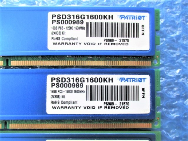 DM-401] PATRIOT 計32GB（8GB×4枚）DDR3 PC3-12800 1600MHz BIOS確認済み| JChere雅虎拍卖代购