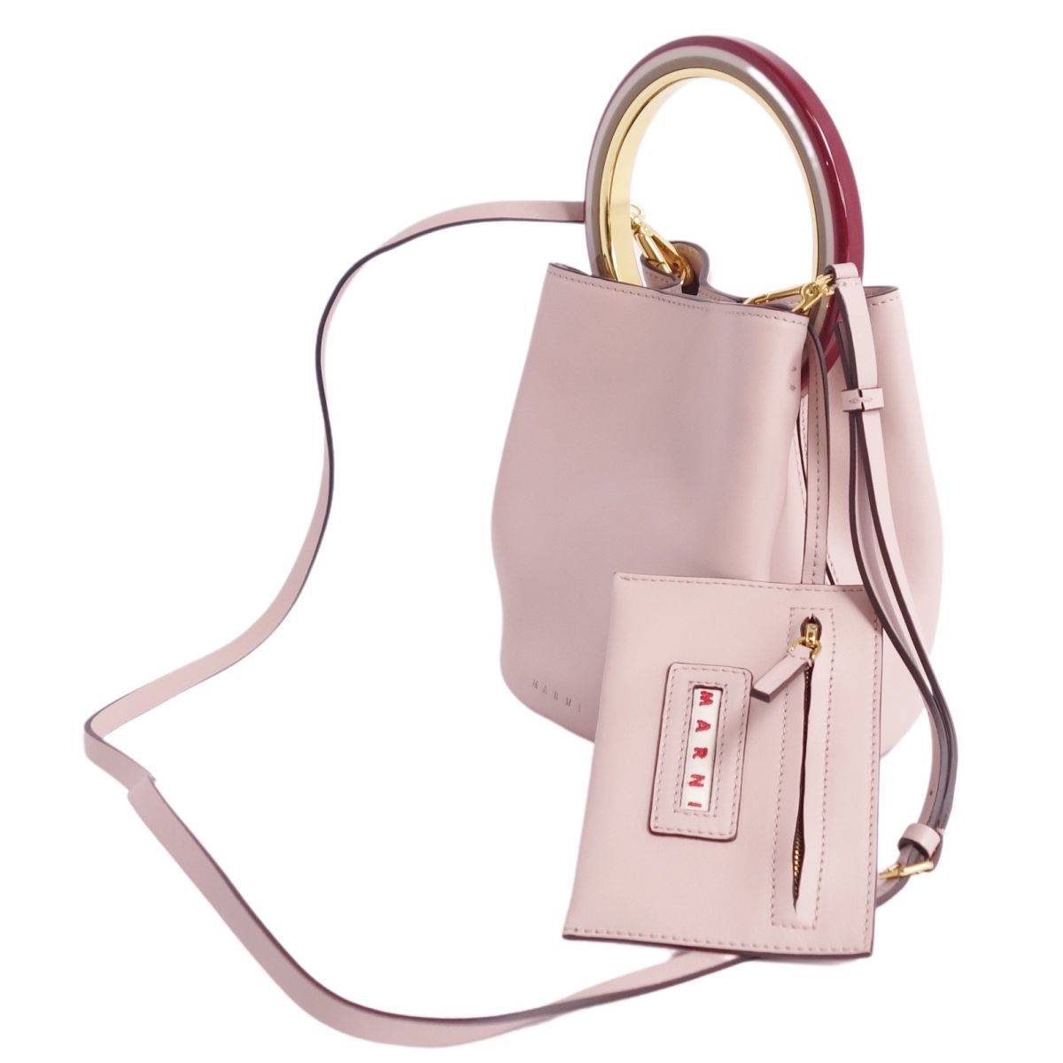 美品 マルニ MARNI バッグ 2way ハンドバッグ バケットバッグ