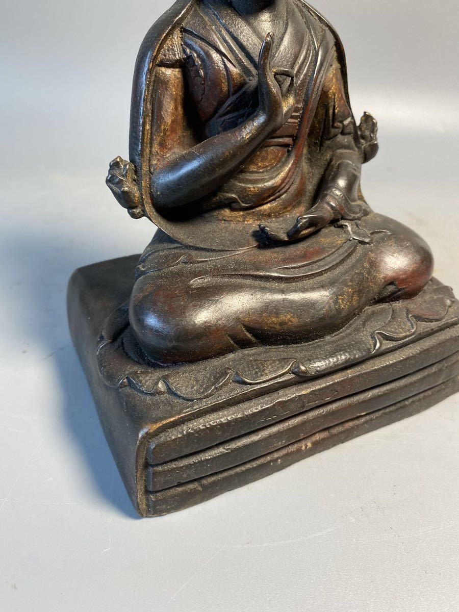 旧家蔵出 清朝期 寺院 仏教美術 仏像 古銅鍍金 置物 造像 古銅 青銅器