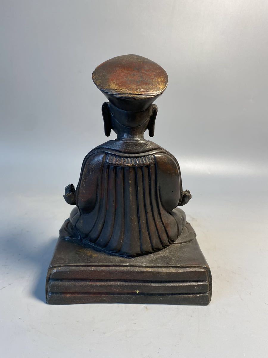 旧家蔵出 清朝期 寺院 仏教美術 仏像 古銅鍍金 置物 造像 古銅 青銅器
