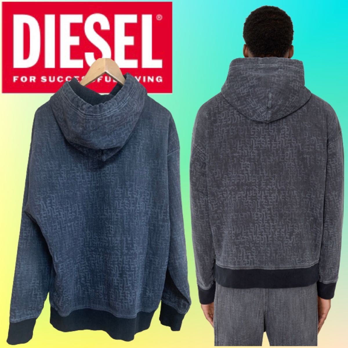 【大人気】2023SS DIESEL D-Um-Rib Track Denim グレー　ディーゼル　トラックデニム　Mサイズ