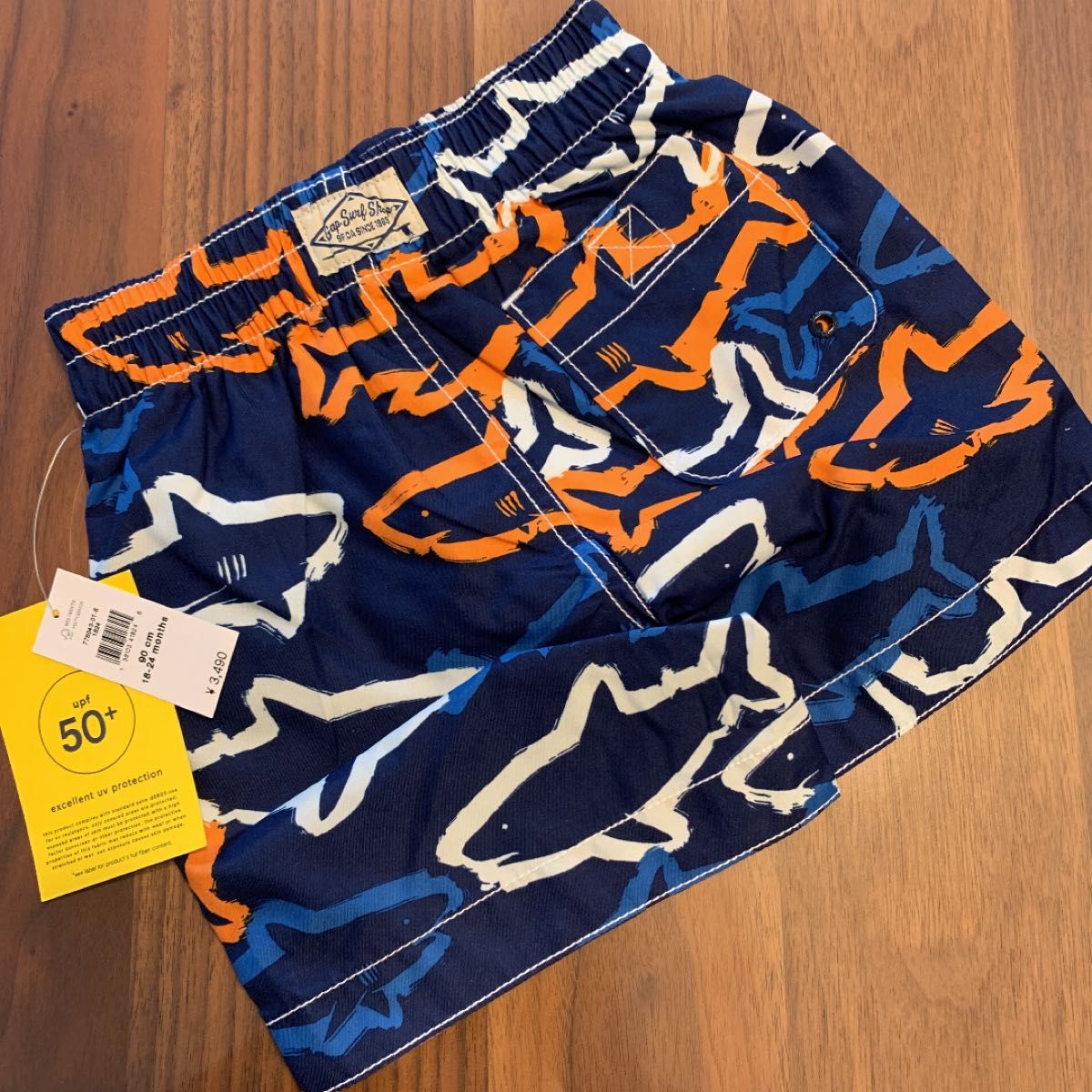 【新品】baby GAP ベビー ギャップ サメ シャーク 水着 サーフパンツ 男の子 スイムウェア 90cm インナーパンツ付