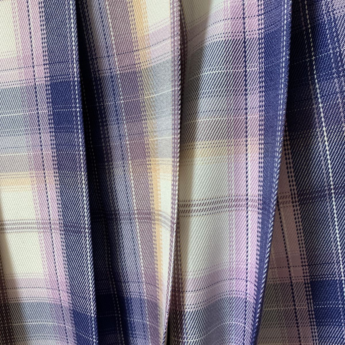 プリーツチェック柄スカート　　なっちゃん制服スカート　紫系　XL  ２点セット