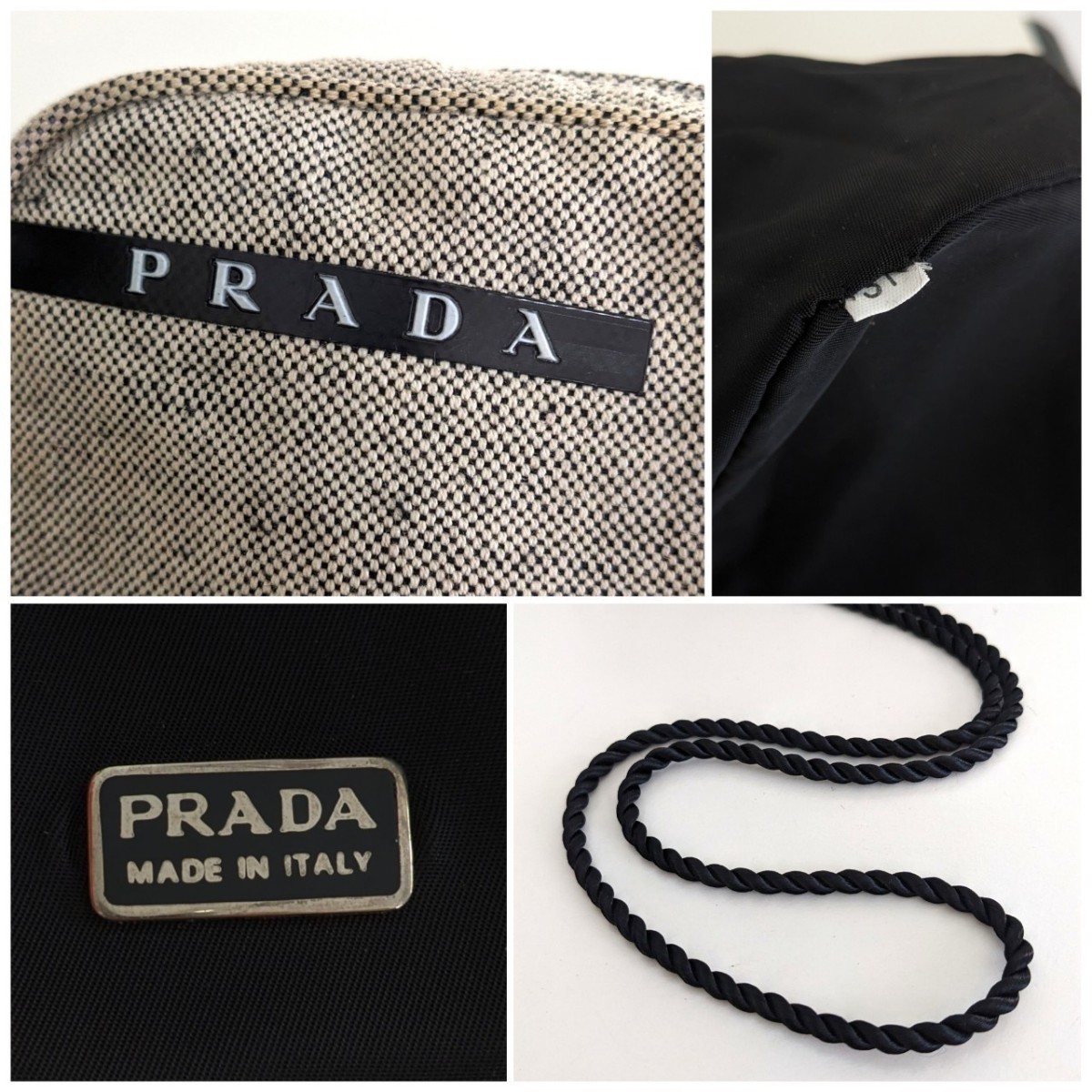 良品 PRADA プラダスポーツ ポシェット サコッシュ ポーチ ショルダーバッグ 鞄 ボディバッグ ミニバッグ 黒 グレー レディース メンズ