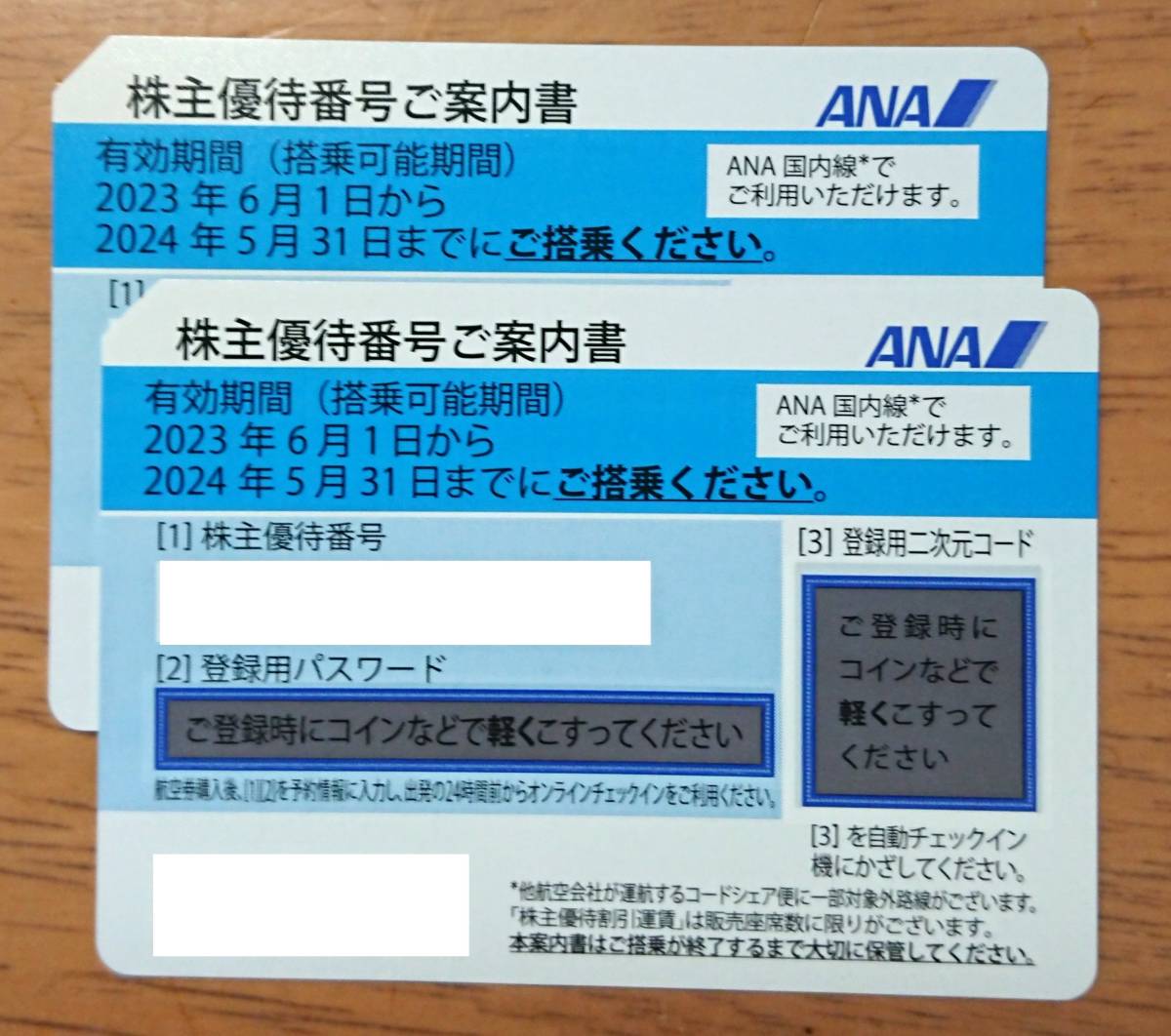 ANA株主優待券 有効期限年日 2枚 普通定形郵便送料無料