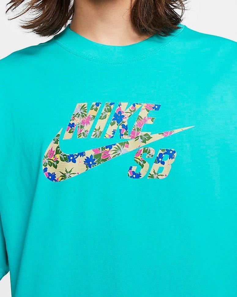 新品 送料込 NIKE SB PARADISE S/S TEE Lサイズ オラクルアクア ナイキ エスビー パラダイス Tシャツ 花柄 トロピカル LOOSE-FIT_画像2