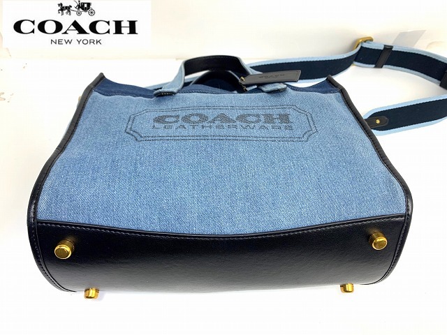 美品★送料無料 コーチ COACH デニム フィールド トート 30 2WAY ハンドバッグ ショルダーバッグ