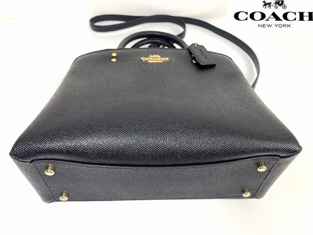 極美品★送料無料★ コーチ COACH ラグジュアリー クロスグレーン レザー 2Way ショルダーバッグ ハンドバッグ ブラック_画像7