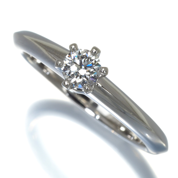 ティファニー リング ダイヤ 0.22ct ソリティア 9号 Pt950 BLJ