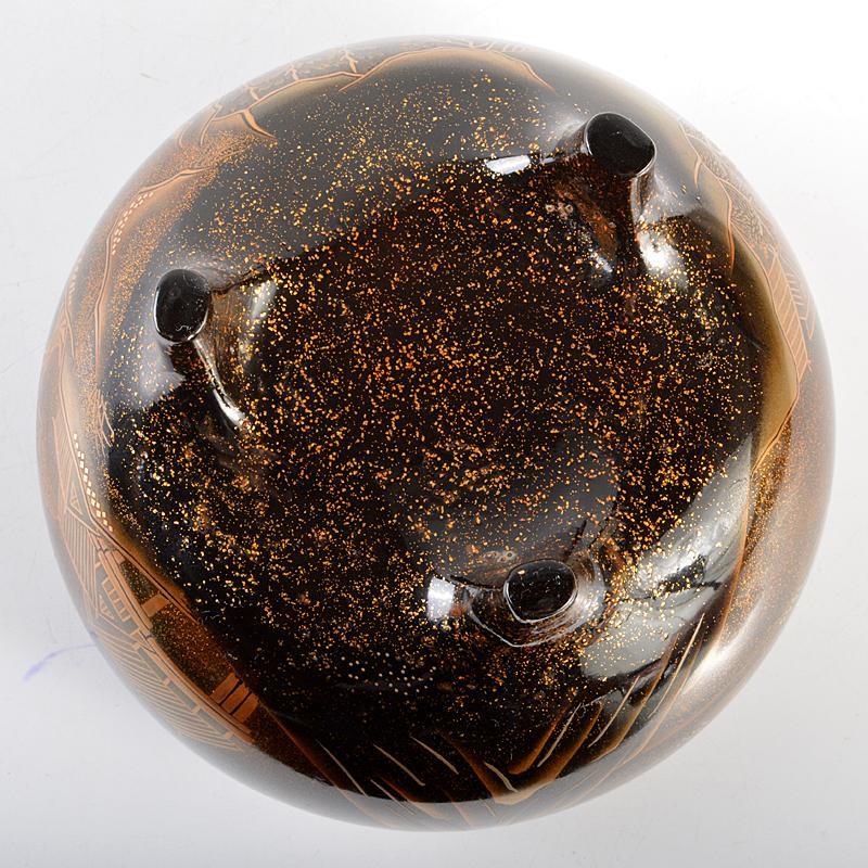 輪島塗 山水蒔絵 三足香炉 純銀火屋 約61g H R5626 | normanhubbard.com