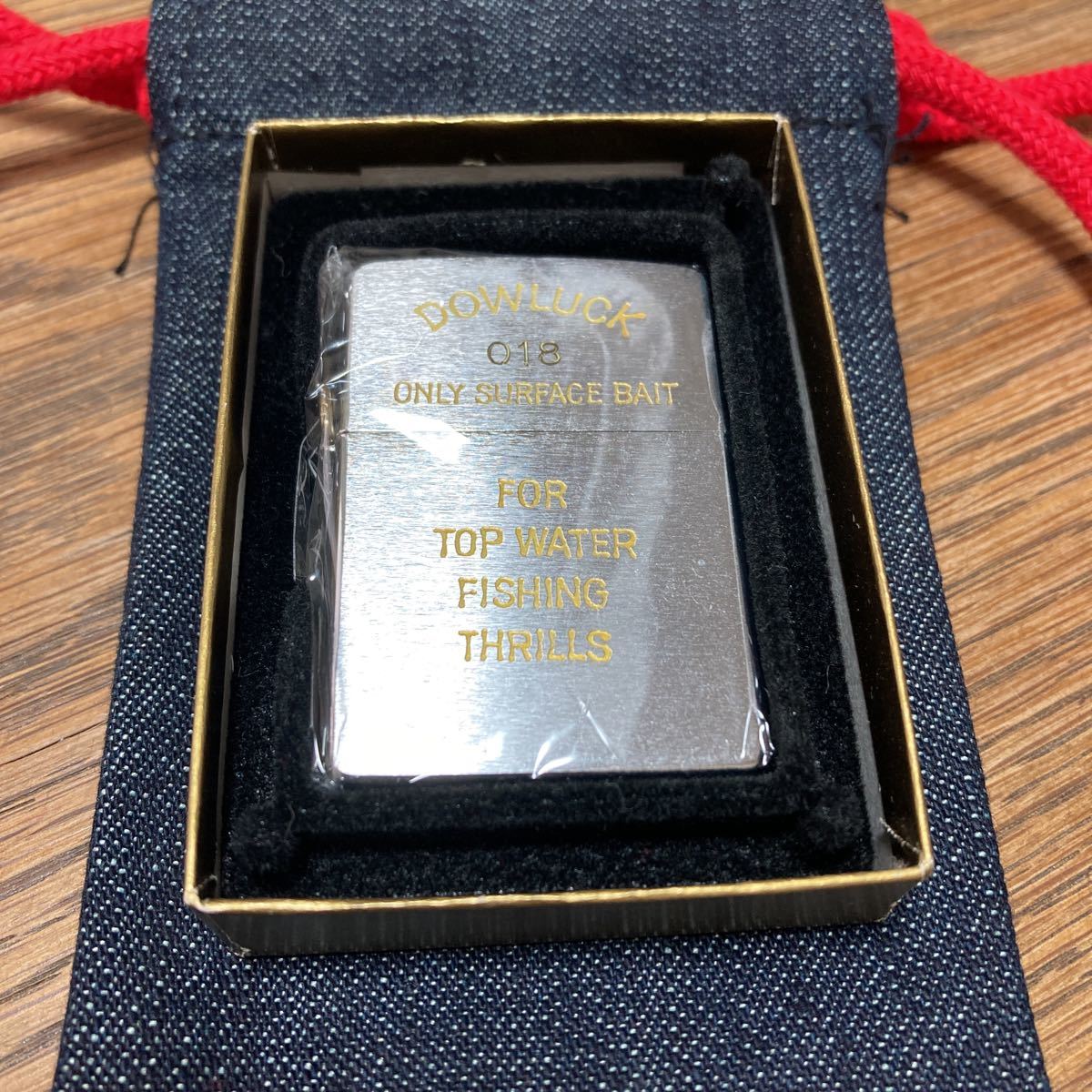 未使用】DOWLUCK 道楽 ZIPPO ジッポー ライター ブラックバス シルバー
