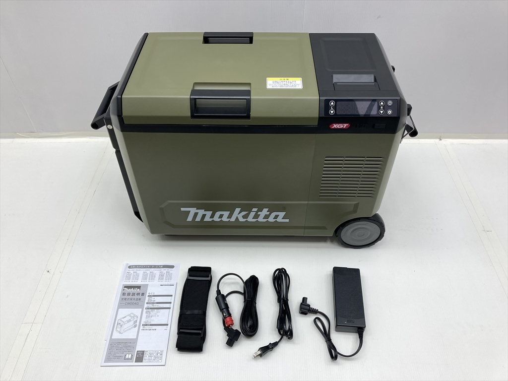 下松)makita マキタ 充電式保冷温庫 CW004G オリーブ AC100V シガーソケット 40VMAX/18V兼用 ◇☆K230606R01B  KF06A