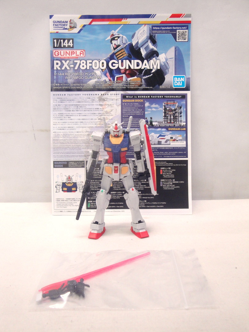 カメ)1/144 RX-78F00 ガンダム GUNDAM FACTORY YOKOHAMA プラモデル 『素組』 ジャンク扱い/現状品 ◆U2306011 KF03B_出品商品全ての画像です