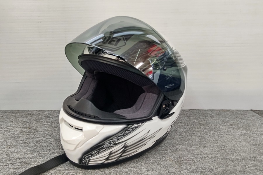 山口)SHOEI QWEST ASCEND フルフェイスヘルメット Sサイズ 2015年製 スモークシールド付 中古 経年現状品 ▲C230608N03 KF08C_画像3