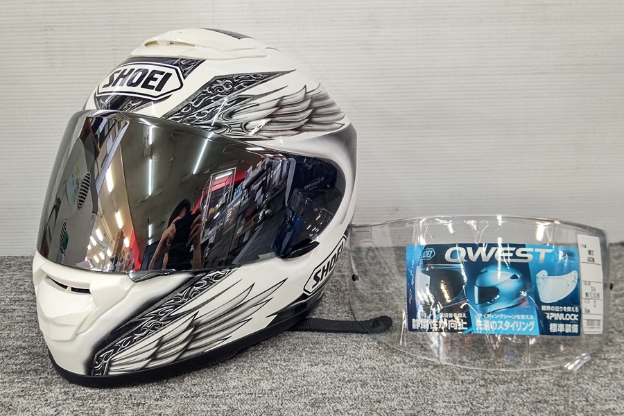 山口)SHOEI QWEST ASCEND フルフェイスヘルメット Sサイズ 2015年製 スモークシールド付 中古 経年現状品 ▲C230608N03 KF08C_画像1